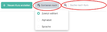 Kurs sortieren